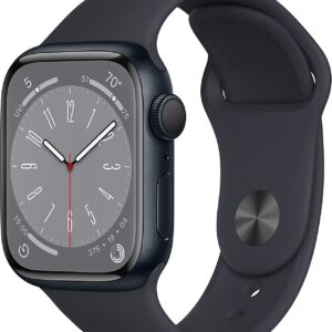 Apple Watch Series 8 [GPS 41mm] Smart Watch w/Midnight Aluminum Case with Midnight Sport Band - S/M. Fitness Tracker…