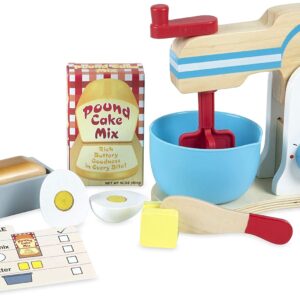 Melissa & Doug Wooden Make-a-Cake Mixer Set (10 pcs)