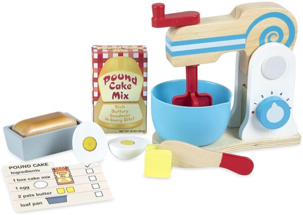 Melissa & Doug Wooden Make-a-Cake Mixer Set (10 pcs)